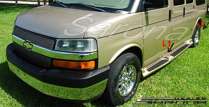 Custom Chevy Express Van  Short Wheel Base Running Boards (2003 - 2024) - $1090.00 (Part #CH-004-SB)